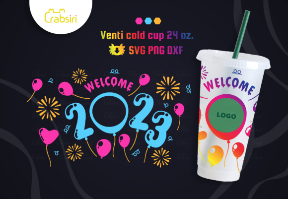 Balloon 2023 Cold Cup 24oz. Graphics for Crafts