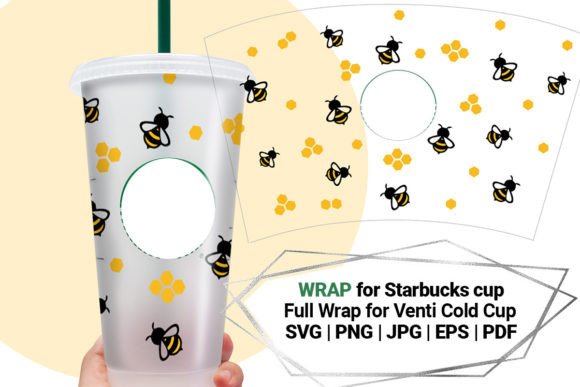Bee Wrap for Starbucks 24 Oz Cup: Graphics & Crafts Asset Review
