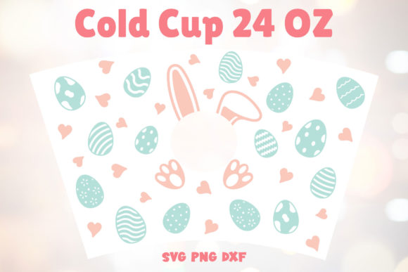 Bunny Easter Wrap Cold Cup 24 Oz: Graphics & Print Templates