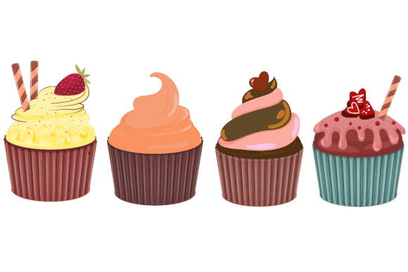 Cup Cake Valentine: Sweet Illustrations & Graphics for Real Projects