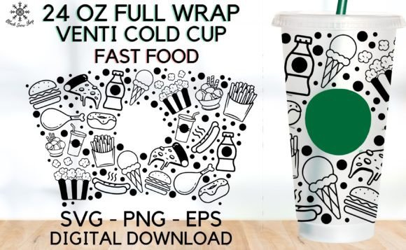 Fast Food Wrap Venti Cold Cup Graphics