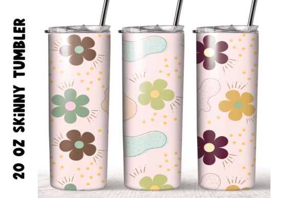 Flowers Boho Tumbler Wrap: Graphics for Crafts & Content