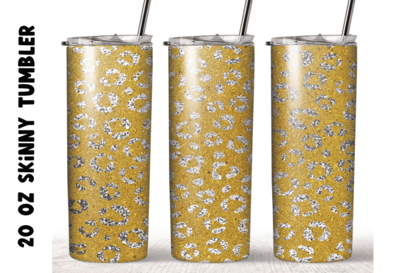 Gold Glitter Leopard Tumbler Wrap: Graphics for Crafts & Brand Impact