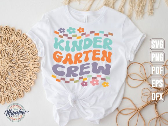 Kinder Garten Crew Svg, Wavy Text