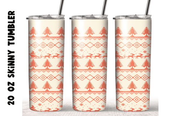 Knitted Christmas Santa Deer Tumbler Graphics for Crafts
