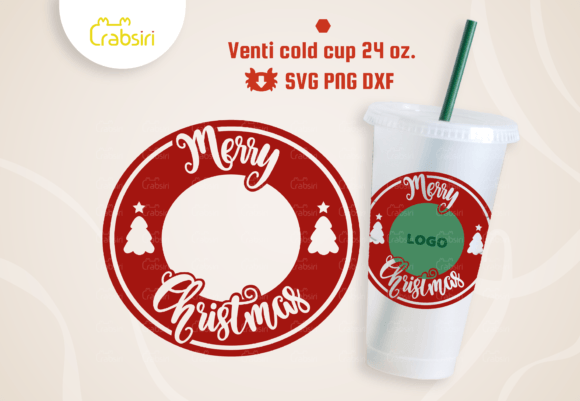 Merry Christmas 24oz Venti Cold Cup Graphics