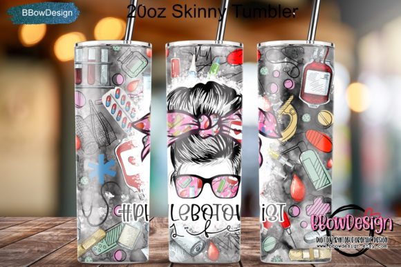 Phlebotomist Life 20oz Skinny Tumbler Graphics