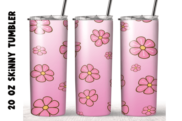 Pink Cute Flowers Tumbler Wrap: Graphics & Crafts Asset Review