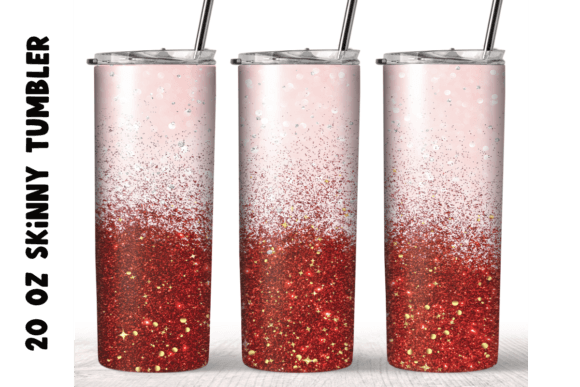 Red Glitter 20 Oz Skinny Tumbler Wrap: Graphics for Crafts