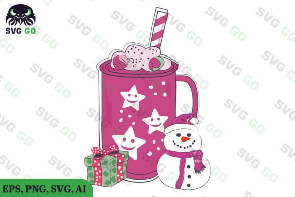 Snowman Coffee Cup Christmas Graphics & Crafts