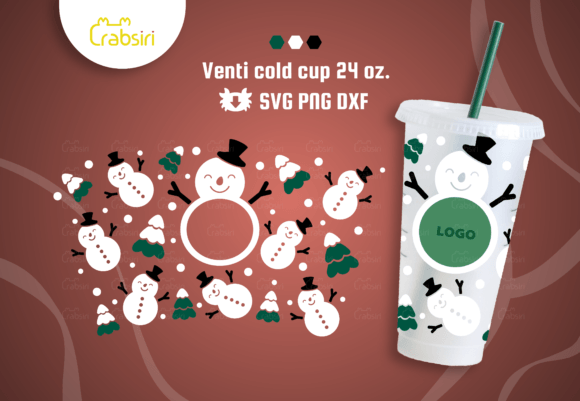 Snowman Funny 24oz Venti Cold Cup Graphics for Crafts