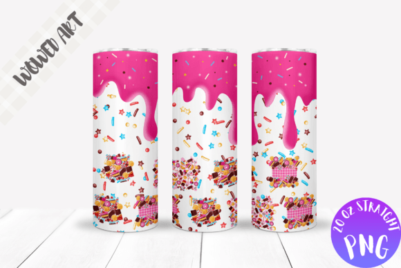 Sweet Candy 20 Oz Skinny Tumbler Wrap: Graphics for Crafts & Content