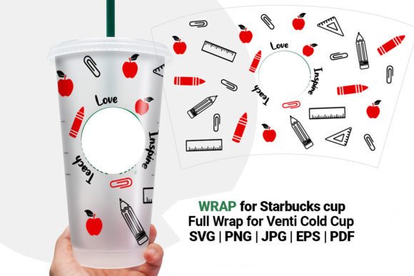 Teach Wrap for Starbucks 24 Oz Cup: Graphics & Crafts
