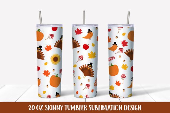 Thanksgiving Tumbler Wrap Sublimation Graphics & Illustrations