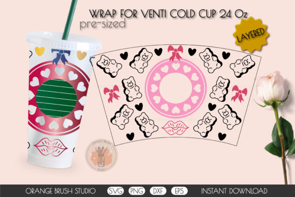 Valentine's Full Wrap Bear Cup: Graphics and Crafts for Creative Design