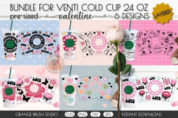 Valentines Wrap Bundle 24 Oz: Graphics and Crafts for Creative Design