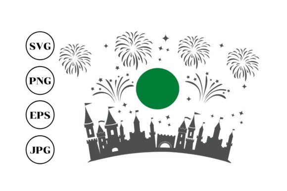 Winter Castle Christmas Fireworks Svg Graphics