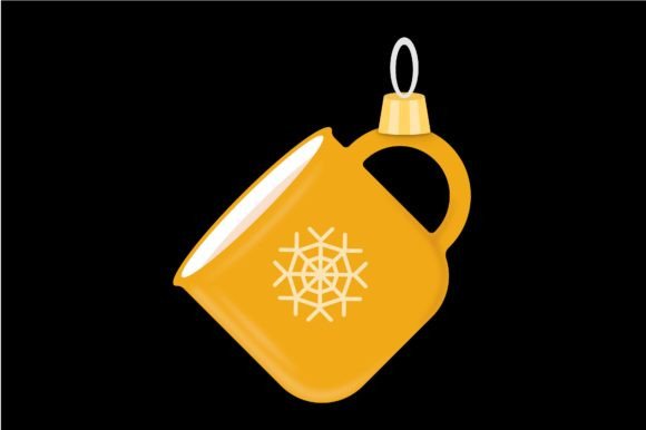 Yellow Cup Christmas Tree Decoration Graphics & Icons